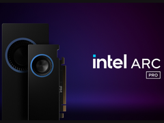 Un rendering circolato di Intel delle sue GPU ARC PRO Workstation