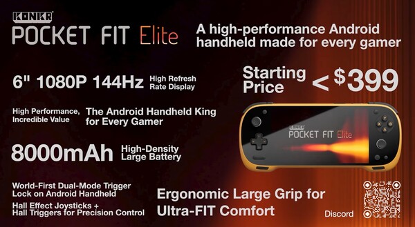 Le specifiche del Konkr Pocket Fit Elite. (Fonte: Ayaneo)