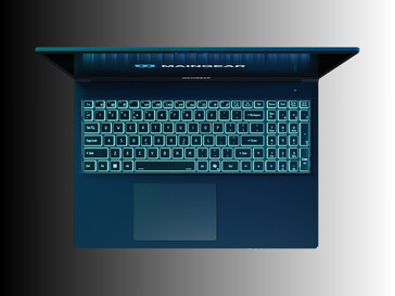 Vista dall'alto del portatile da gioco Super 16 di Maingear (Fonte: Maingear PR)