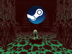 Una schermata di gioco con il logo di Steam sovrapposto.