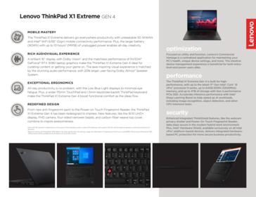 Specifiche ThinkPad X1 Extreme G4
