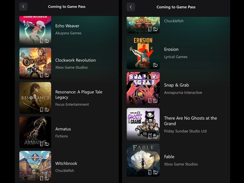 Giochi Xbox Game Pass in arrivo