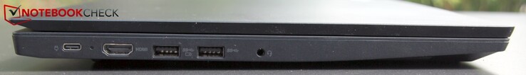 A sinistra: USB-C, HDMI 1.4b, 2x USB 3.0, cuffie/mic
