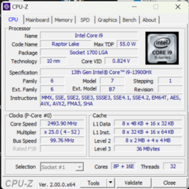 Pagina principale di CPU-Z