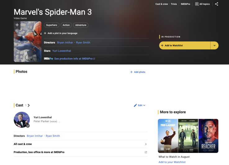 Scheda su IMDb dedicata a Spider-Man 3.
