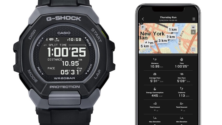 L'applicazione Casio MOVE può registrare i dati della corsa e creare piani di allenamento. (Fonte: Casio)