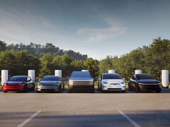 Una collezione di veicoli elettrici Tesla (Fonte: Tesla)