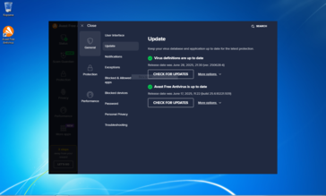 Lo fa anche Avast. Schermata della finestra della versione dell'applicazione. (Fonte immagine: Sergey Tarasov / Notebookcheck)