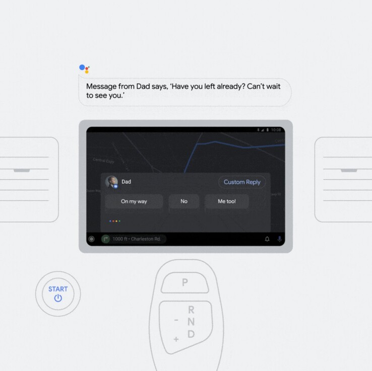 Presto sarà possibile scegliere tra le risposte intelligenti all'interno di Android Auto. (Fonte immagine: Google)