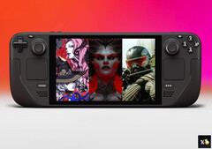 La nuova selezione di Scelte comprende Crysis 3 Remastered e Diablo IV. Nella foto: Steam Deck con la copertina del bundle sullo schermo.