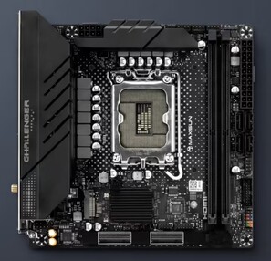 Scheda madre Mini-ITX con connettori MCIO PCIe 5.0 x8+x8 nella parte inferiore