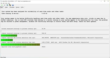 LatencyMon - Statistiche