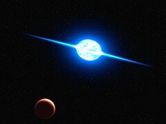 Un'illustrazione d'artista che mostra una stella di neutroni.