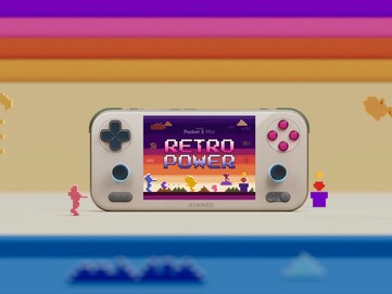 L'edizione Ayaneo Pocket S Mini Retro Power ha una combinazione di colori simile a quella dell'Ayaneo Pocket Air Mini. (Fonte immagine: Ayaneo) 