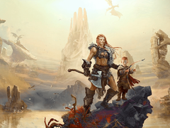 Un rendering di Faye e Atreus realizzato dai fan. Si dice che Faye sarà la protagonista del prossimo gioco God of War.