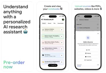 L'applicazione NotebookLM sarà disponibile per iPhone, iPad e dispositivi Android. (Fonte immagine: Google)