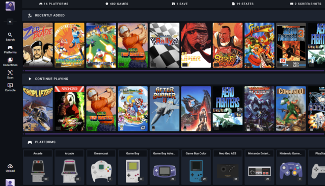 ROMM consente di gestire l'intera collezione di ROM, anche se solo i giochi fino alla PS1 possono essere riprodotti nel browser (Fonte immagine: Notebookcheck)