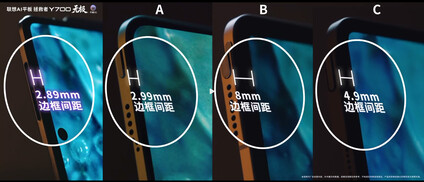 Confronto delle dimensioni della cornice dello schermo del tablet