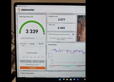 Risultato del benchmark Core Ultra 7 155H 3DMark Time Spy. (Fonte: @9550pro su X)