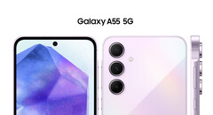 Si dice che Galaxy A55 arriverà nelle fantastiche colorazioni Iceblue, Lilac e Navy. (Fonte immagine: Android Headlines)