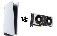 La PS5 può superare la Nvidia GeForce RTX 2080 con carichi di lavoro più pesanti. (Fonte immagine: Sony/Nvidia - edited)