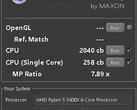 Prestazioni dell'AMD Ryzen 5 5600X Cinebench (Fonte: APISAK su Twitter)