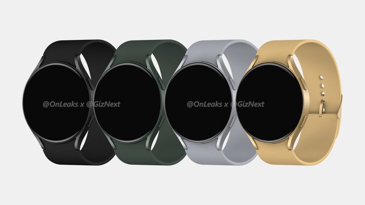 Il Galaxy Watch Active 4 in quattro colori. (Fonte immagine: @OnLeaks &amp; Giznext)