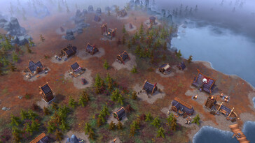 Un'immagine che mostra alcune case in Northgard: Definitive Edition.
