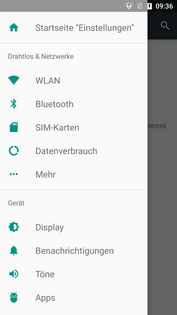 Barra settaggi Android One