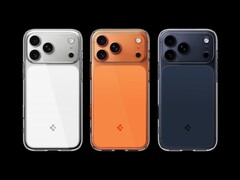 La nuova custodia Spigen Ultra Hybrid T clear è disponibile nei colori Arancione lucido, Bianco trasparente e Blu opaco, per abbinarsi ai colori dell&#039;iPhone 17 Pro (Max). (Fonte: Spigen)