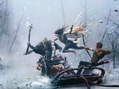 Rendering artistico di Kratos e Atreus che combattono contro Freya in God of War Ragnarok.