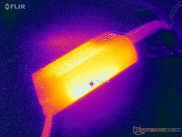 L'adattatore CA raggiunge oltre 41 C quando si utilizzano carichi impegnativi