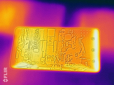 Immagine termica della parte anteriore del dispositivo sotto carico