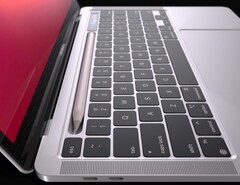 MacBook Pro Pencil Dock che sostituisce la Touch Bar - concept render non ufficiale (Fonte: Yanko Design)