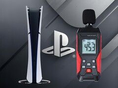 PS5 Slim Digital mostrata durante un test di rumorosità (Fonte: Sony PlayStation, Landtek con modifiche)
