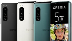 Le foto stampa del Sony Xperia 5 IV mostrano sul display un paio di specifiche chiave del telefono compatto. (Fonte: 91Mobiles/Sony - modifica)