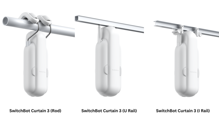 SwitchBot Curtain 3 è compatibile con le guide a R, U e I. (Fonte: SwitchBot)
