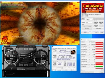 Informazioni di sistema durante lo stress test FurMark PT 100%