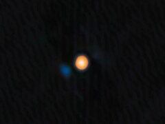 Un&#039;immagine di Beltegeuse e della sua stella compagna, Siwarha (Fonte immagine: NASA, JPL e NOIRLab; ritagliata)