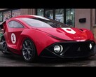 Il prototipo dell'auto elettrica Daymak Spiritus si presenta con una vernice patriottica canadese (Immagine: Mike Chow)