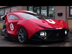 Il prototipo dell'auto elettrica Daymak Spiritus si presenta con una vernice patriottica canadese (Immagine: Mike Chow)