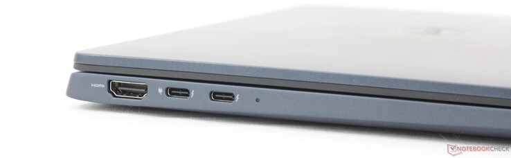 A sinistra: HDMI 2.0, 2x USB-C Thunderbolt 4 con Power Delivery + DisplayPort 1.4