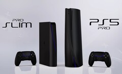 Il noto designer Concept Creator ha realizzato questi disegni per una PS5 Pro Slim e una PS5 Pro nere. (Fonte: Concept Creator)