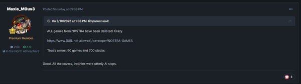Messaggio sulla rimozione dello shovelware del PS Store@PSNProfiles