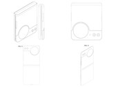 Brevetto Samsung che mostra il design di un telefono flip da diverse angolazioni.