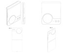 Brevetto Samsung che mostra il design di un telefono flip da diverse angolazioni.