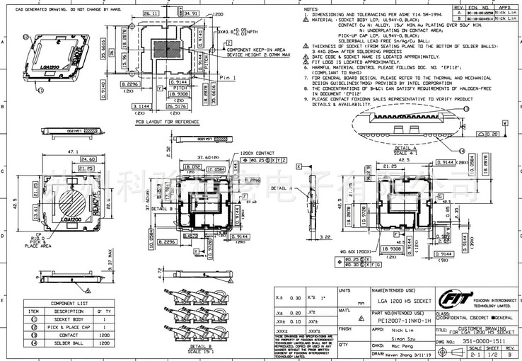 Uno schema di Foxconn riguardante il socket LGA 1200 (Image Source: Momomo_US)