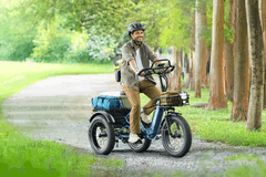 Il Rottweiler e-trike di Puckipuppy è dotato di un sistema di sospensione completo (fonte: Puckipuppy)