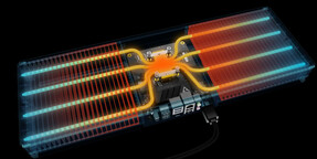 sistema di raffreddamento passivo a 8 tubi termici con grandi radiatori su ogni lato