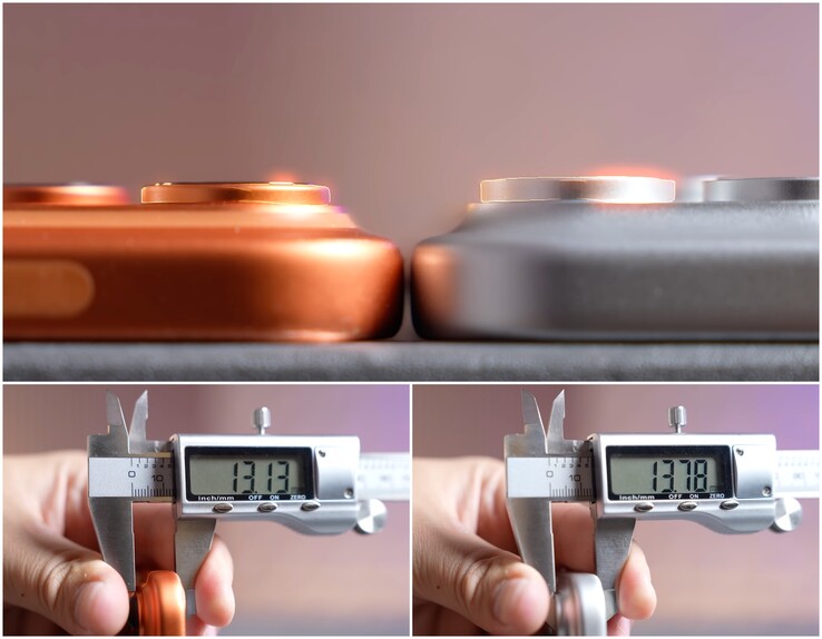 l'unità dummy dell'iPhone 18 Pro Max ha una protuberanza della fotocamera più spessa rispetto all'iPhone 17 Pro Max.